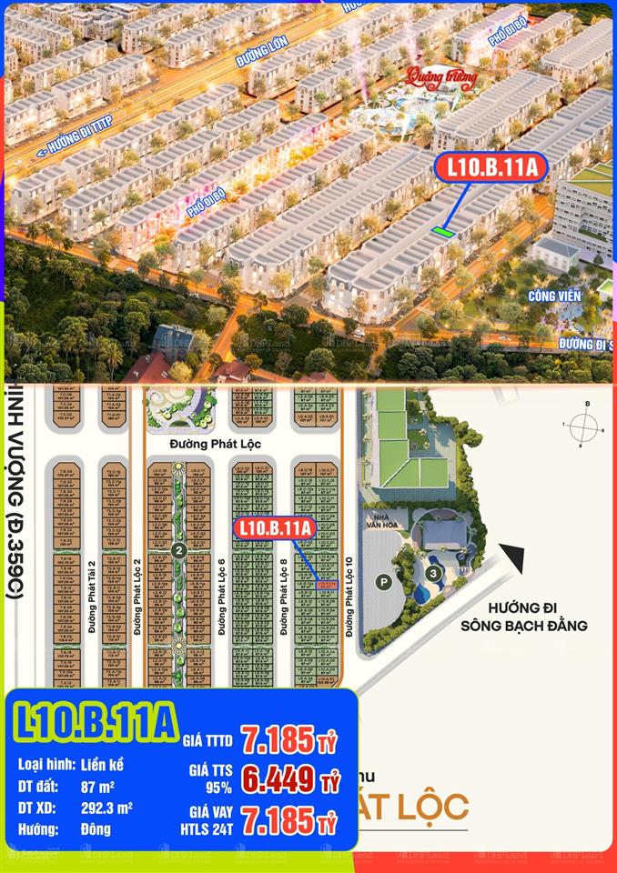 Bán nhà 4 tầng mặt tiền 6m kinh doanh tại vlasta thủy nguyên, sàn siêu rộng 292m2, sổ đỏ chính chủ