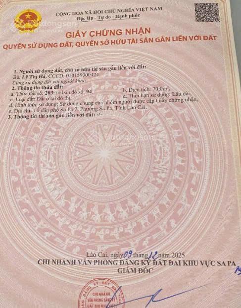 Bán nhà riêng tại 01 mường hoa, p sa pa, thị xã sa pa, giá cực chất 28 tỷ, 70 m2