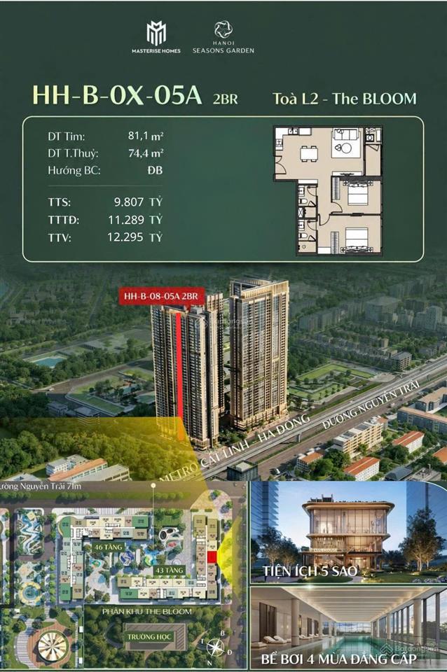 0833 938 *** bán chung cư hanoi seasons garden, 2n2wc 74,4m2, view thoáng, vốn chỉ 4,1 tỷ