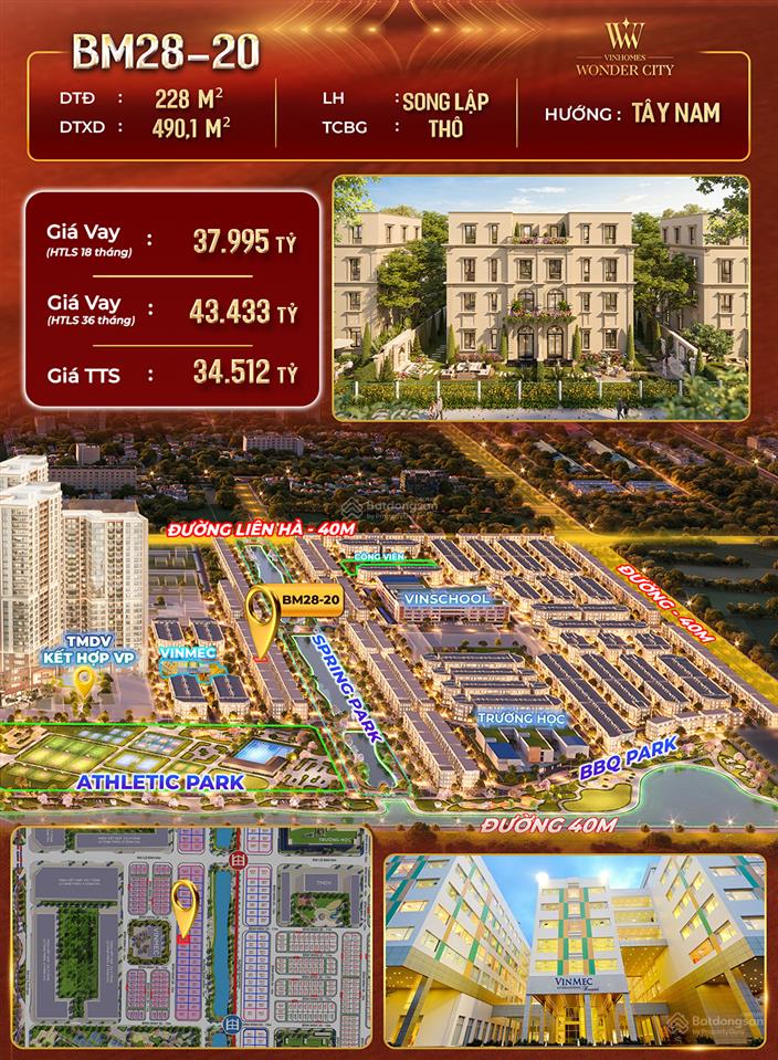 0833 938 *** cực phẩm vinhomes wonder city, song lập 228m2, đối diện vinmec, vốn chỉ 11,5 tỷ