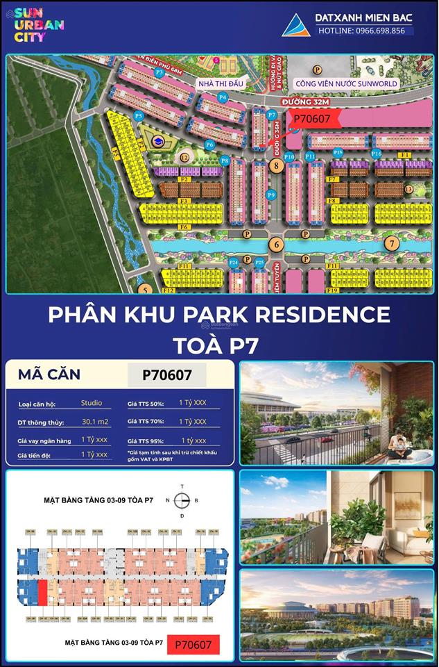 Căn hộ đẹp, nhiều tiện ích tại sun urban city, 1,3 tỷ, 50 m2