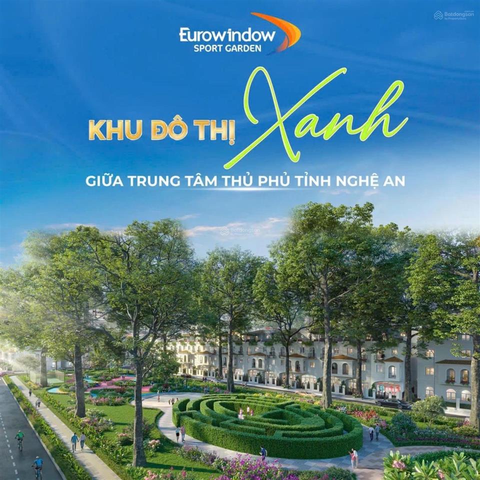 Bán liền kề tân cổ điển 120m2 eurowindow sport garden vinh, chỉ 7.7 tỷ, vay 70%