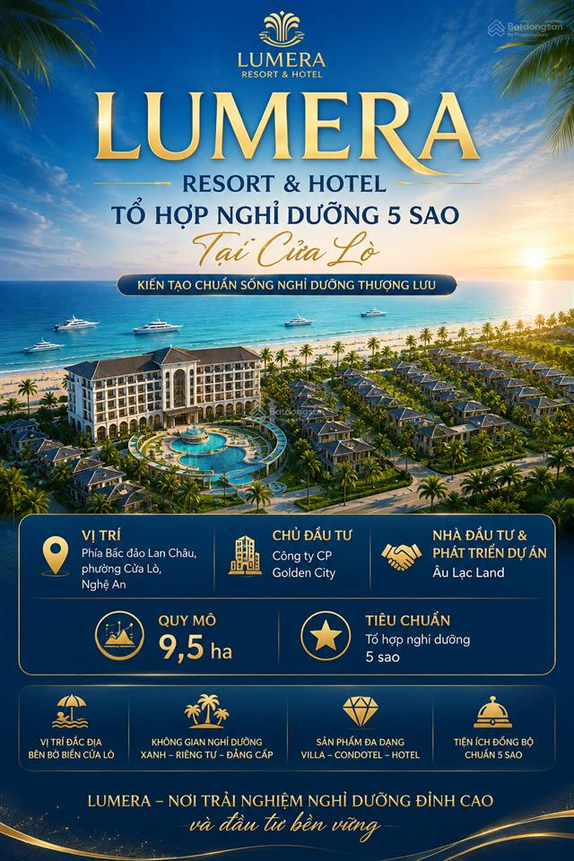 Nhận booking lumera resort & hotel cửa lò tổ hợp nghỉ dưỡng 5 sao condotel tại cửa lò