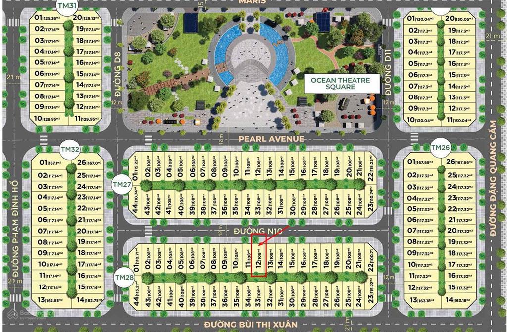 Bán lô đất full thổ cư tại khu k2 dự án bình sơn ocean park diện tích 108m2 giá chỉ hơn 3 tỷ