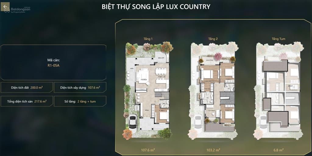 Chuyển nhượng (biệt thự đảo song lập 200m²)  gần cổng chính, đại lộ, club house, biệt thự rừng