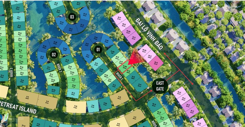 Chuyển nhượng (biệt thự đảo song lập 200m²)  gần cổng chính, đại lộ, club house, biệt thự rừng