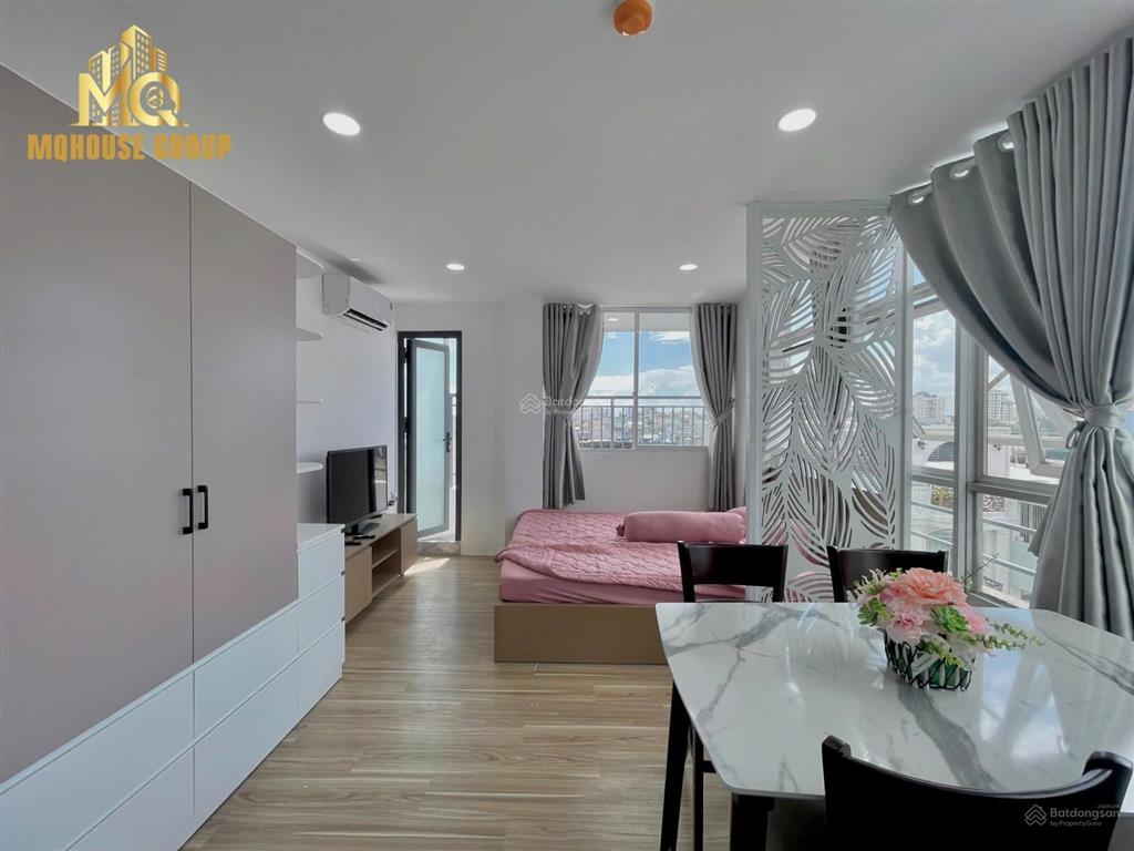 Căn hộ studio full cửa kính  máy giặt riêng ngay lãnh bình thăng  vòng xoay phú thọ