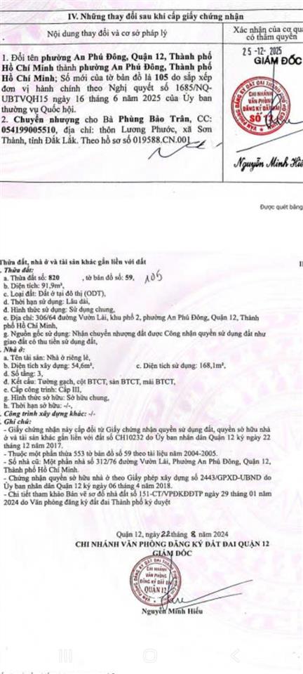 Bán nhà 2 mặt hẻm 306 vườn lài an phú đông dt 5x18 thổ cư 91,2m shr