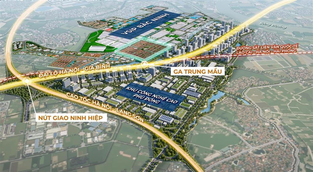 Shophouse 100m2 hàng f0 đón sóng sân bay gia bình, sổ lâu dài, vốn 30%, 24 tháng không gốc lãi