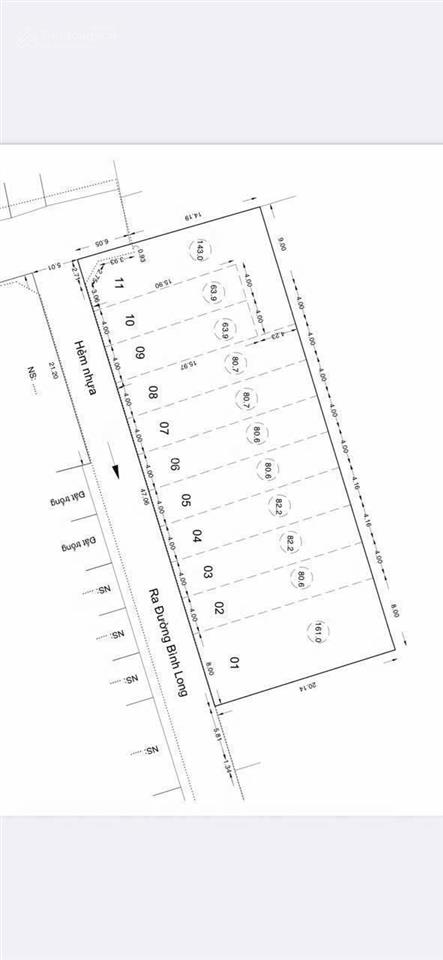 Đất phân lô  hiếm tân phú  đường bình long  hơn 6 tỷ
