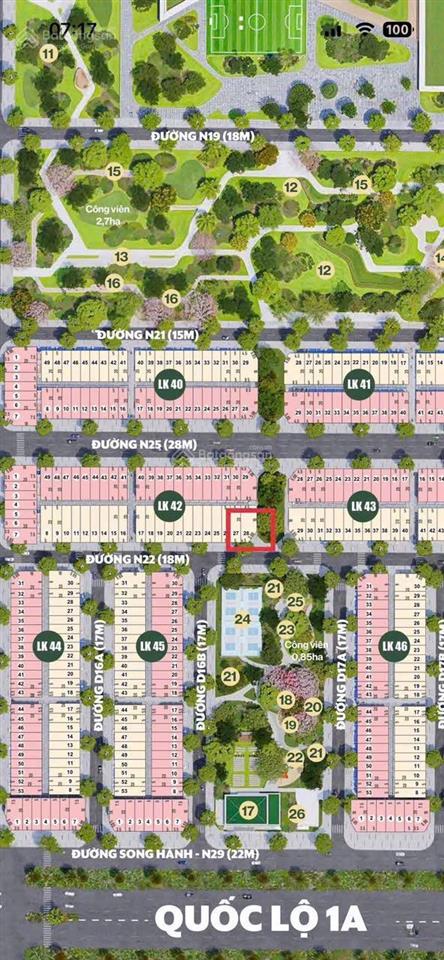 Bán đất nền dự án the link city, 1,8 tỷ, 100m2