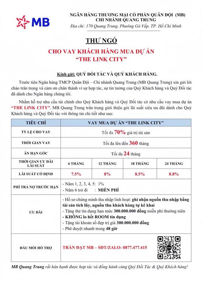 Bán đất nền dự án the link city, 1,8 tỷ, 100m2