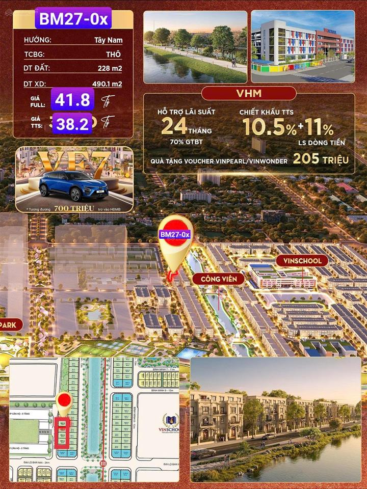 Bán biệt thự song lập 228m2 vinhomes wonder city đan phượng hà nội trực tiếp cđt vin quà tặng 2 tỷ