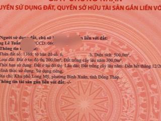 Bán đất mặt tiền 98b bình xuân (trước là thành phố gò công) hàng hiếm