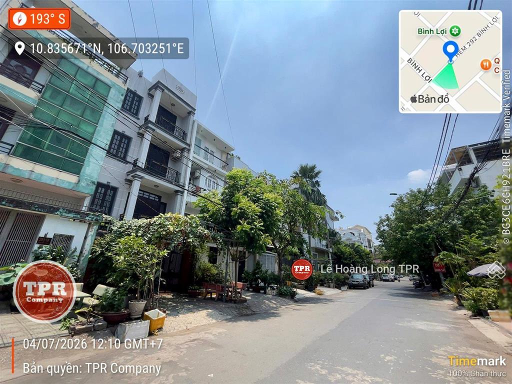 Nhà 5 tầng, xe hơi ngủ nhà đường bình lợi  đặng thùy trâm. dt 5,5x23,5m ~ 128m2. khu biệt thự vip