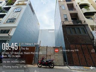 Đất hiếm 5x22m vuông vức bình lợi  đặng thùy trâm. 110m2 view công viên, hẻm xe tải chỉ 13,6 tỷ