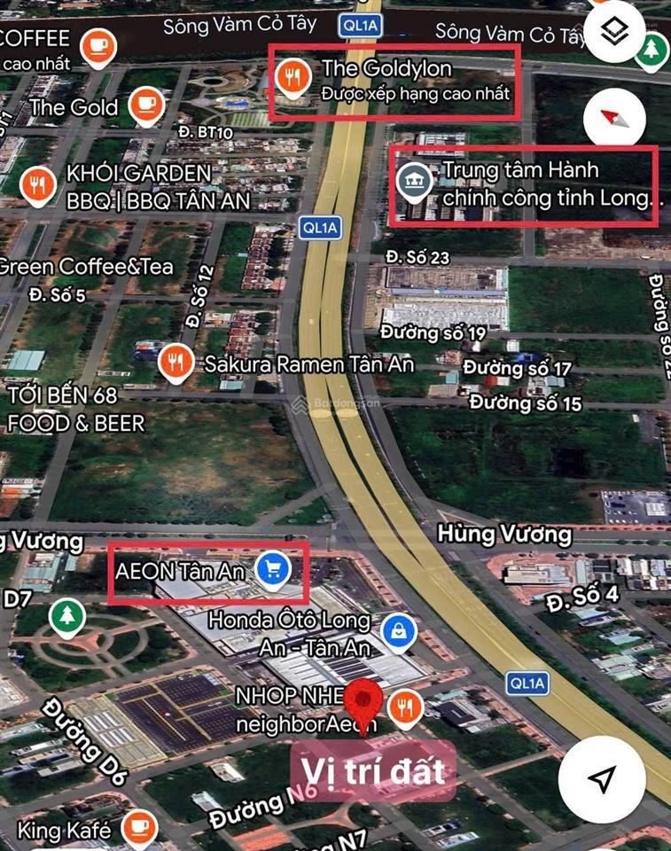 Chỉ cần thanh toán 1tỷ6 sở hữu ngay 120m2 đất đối diện aeon trung tâm tp. tân an đầu tư / ở ngay