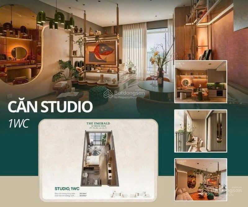 Studio 39m2 the emerald garden view chỉ 1,55 tỷ giá tốt dễ sở hữu