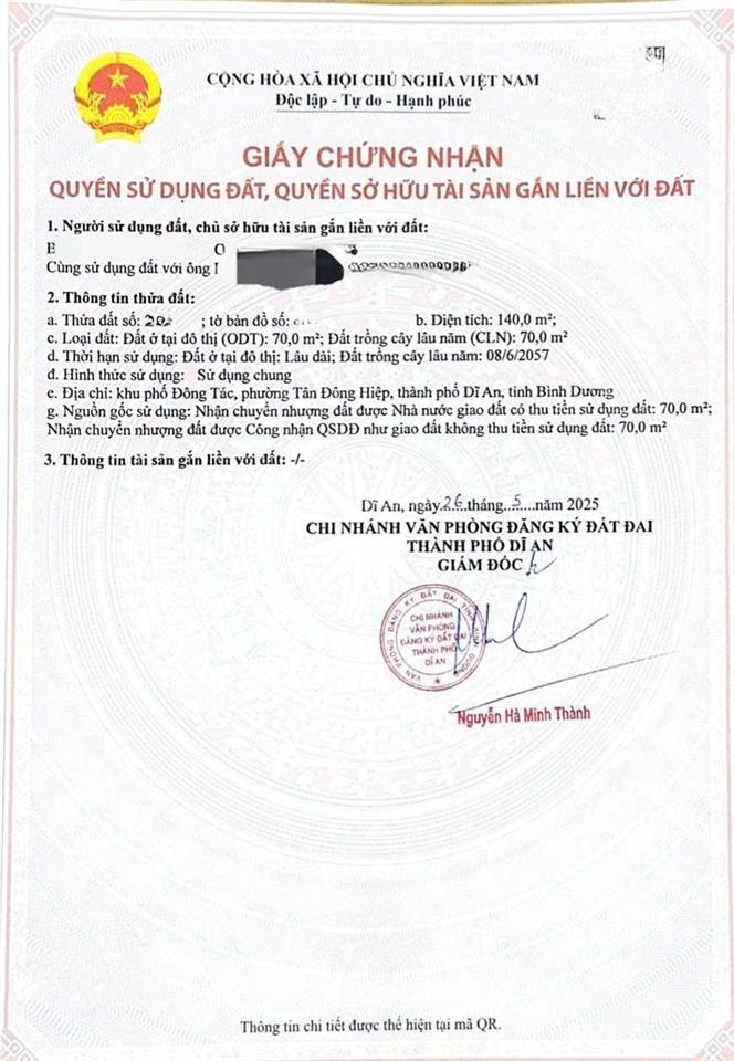 Rẻ nhất dĩ an, bán đất gần chợ dĩ an 1, 140m2 chỉ 4tỷ2 tl, ngang 4,7x30m