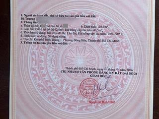 Bán đất dĩ an gần làng đại học ngang 4,4x25m chỉ 3ty5 tl