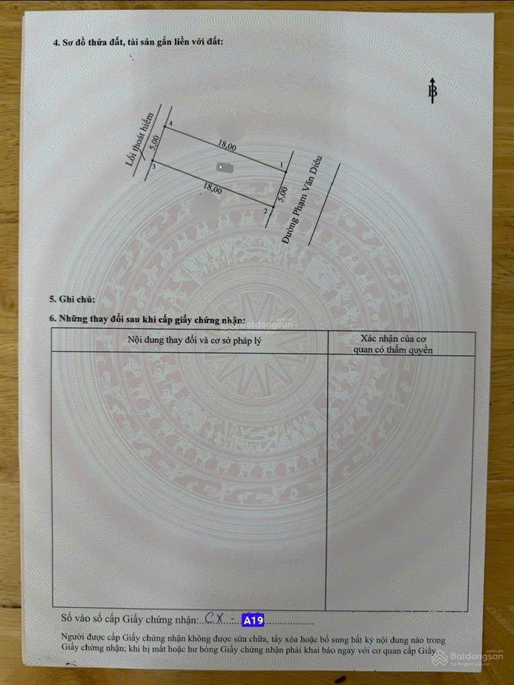 Bán đất mặt tiền phạm văn diêu gần đông bình dương ngang 5x18m chỉ 5ty2 tl quá rẻ