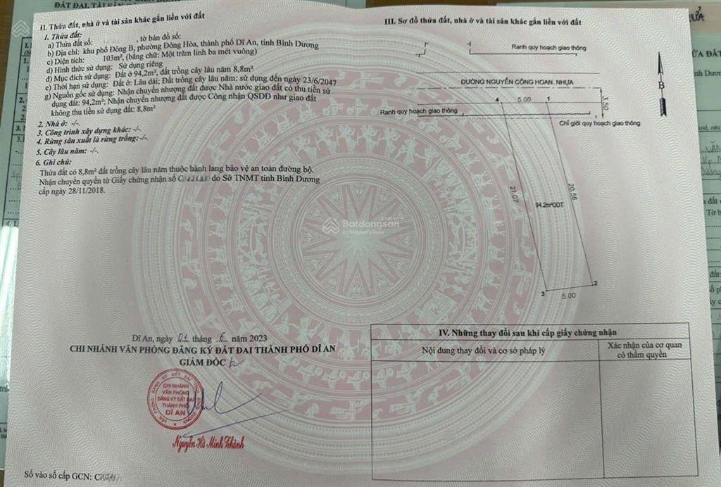 Bán đất tặng kho mt đường nguyễn công hoan ngang 5x20,5m, gần hội trường đông hòa