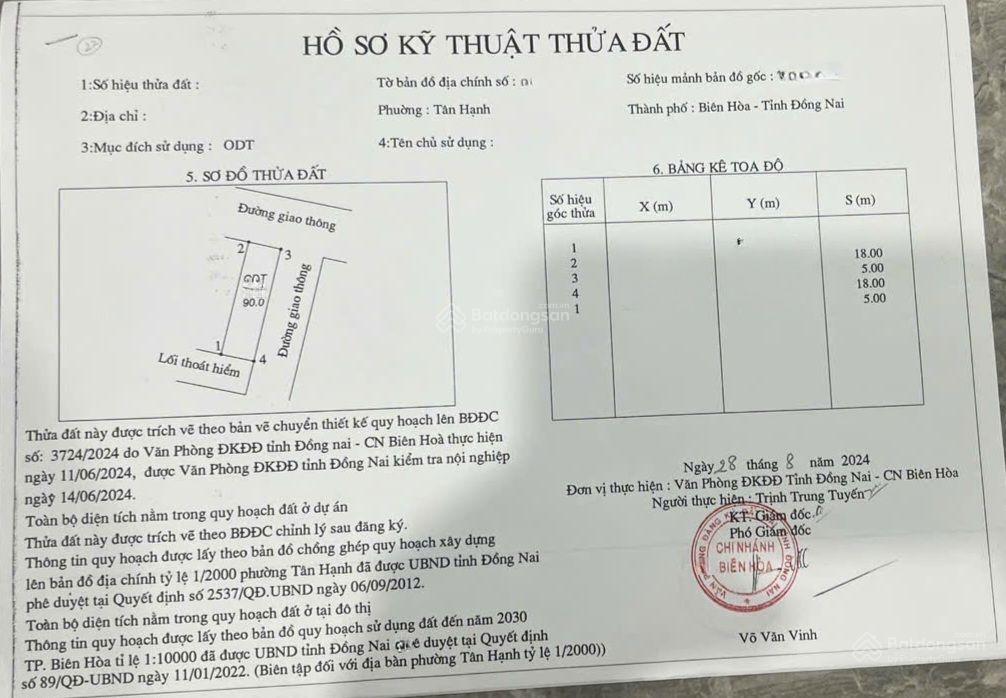 Bán trong tuần lô đất 3 mt khu tđc tân hạnh mới ngang 5x18m chỉ 3ty450 ktl