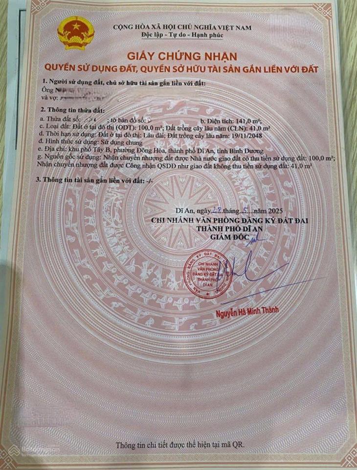 Giảm 500tr bán đất xây căn hộ dịch vụ ngang 6,5m sau lưng bigc dĩ an