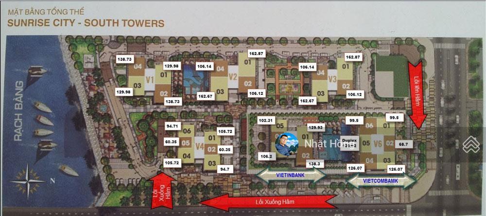 Gia đình cần bán căn góc 106m2, tại khu south towers, sunrise city, him lam quận 7 giá 7.5 tỷ