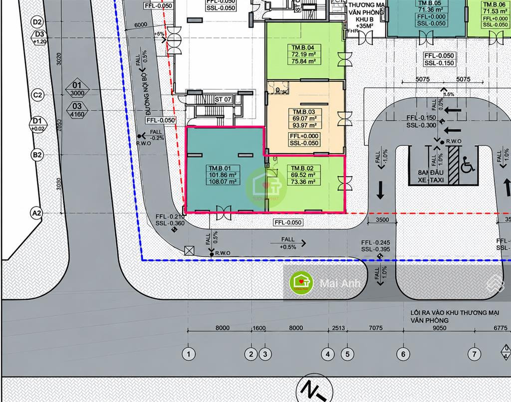Cho thuê shophouse millennium 2 mặt tiền, diện tích 181m² | giá 155 triệu/tháng