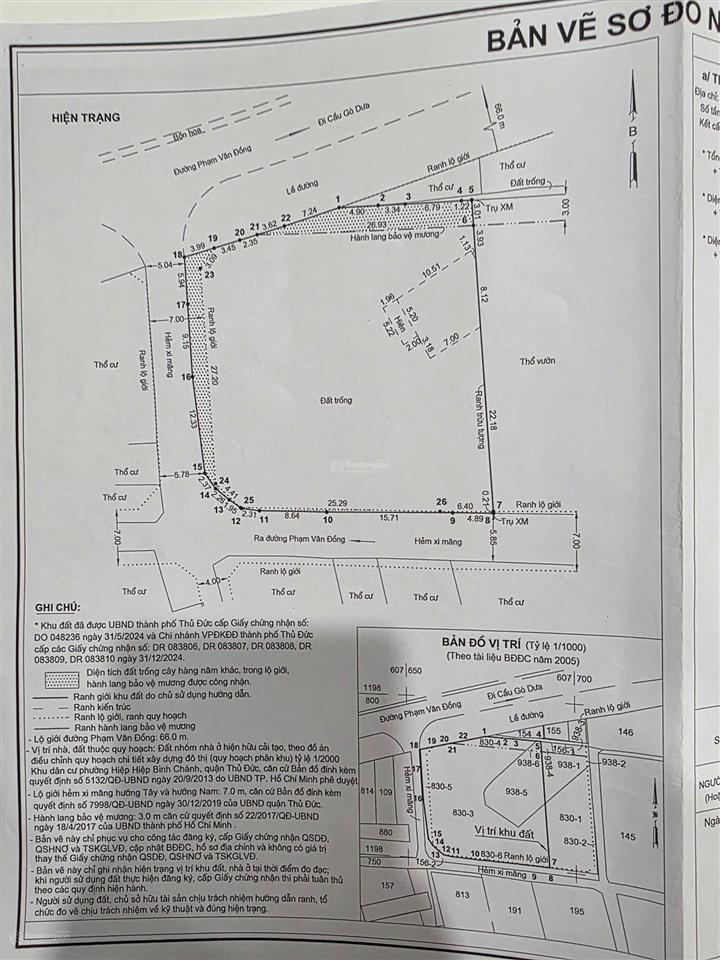 Bán 1300m2 đất 3 mt đường phạm văn đồng, thủ đức gpxd hầm + 12 tầng giá 175 tỷ