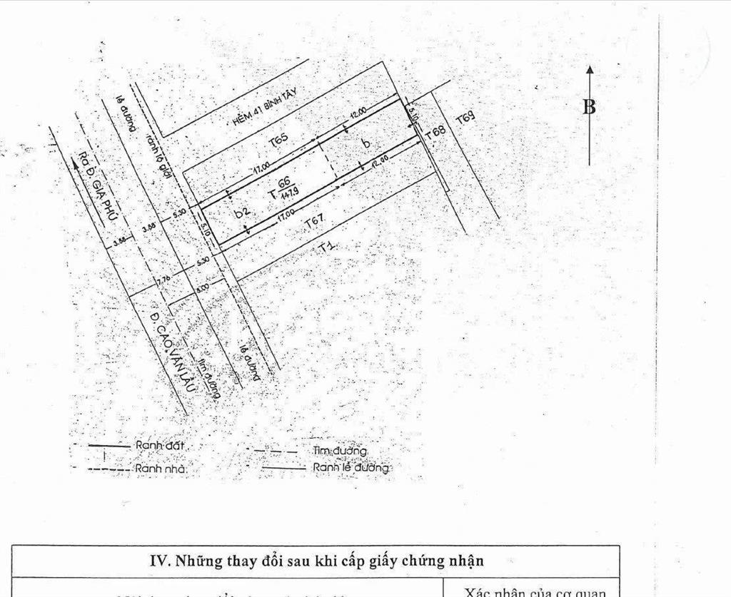 Chỉ 156 triệu/m2, giá mt cao văn lầu rẻ như hẻm xe hơi, dt 5.2x29.3m, dtcn 147.9m2, giá 23 tỷ tl