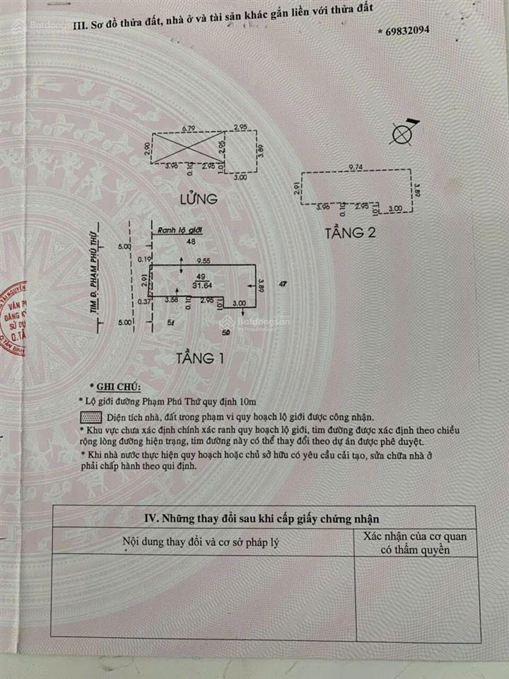 Mặt tiền kinh doanh sầm uất phạm phú thứ, tb, dt 3x10m, nở hậu 3.85m, 1 trệt, 1 lầu, giá 6.85 tỷ
