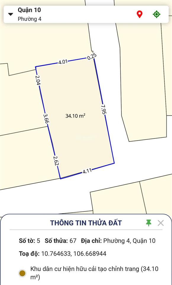 Hẻm 3.5 m nhật tảo q10. dt 4.3x8m, 1 trệt , 2 lầu, giá 5.3 tỷ tl