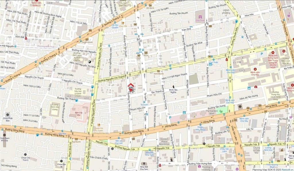 Mt 90 hà tôn quyền, quận 5. dt 3.3x17m, 1 lầu, giá 8.7 tỷ