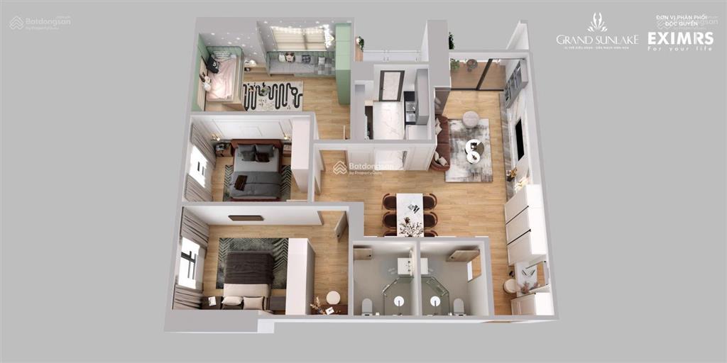 Grand sunlake văn quán. căn góc 96m2, 3pn, 2wc. view hồ văn quán