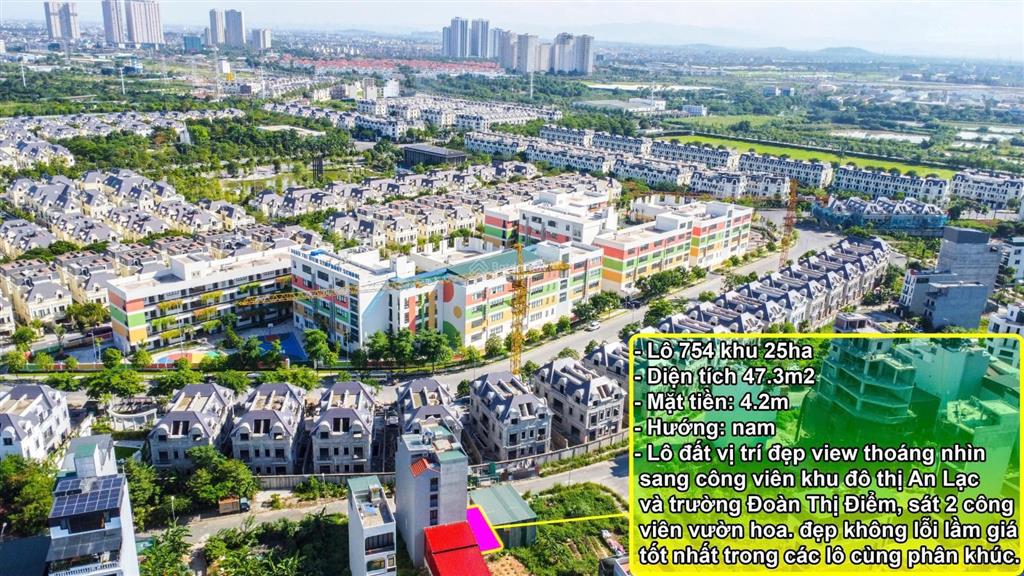 Chỉ 8,x tỷ sở hữu ngay lô đất 48m² hướng nam sát kđt an lạc đường 11m, 2 vỉa hè rộng thênh thang
