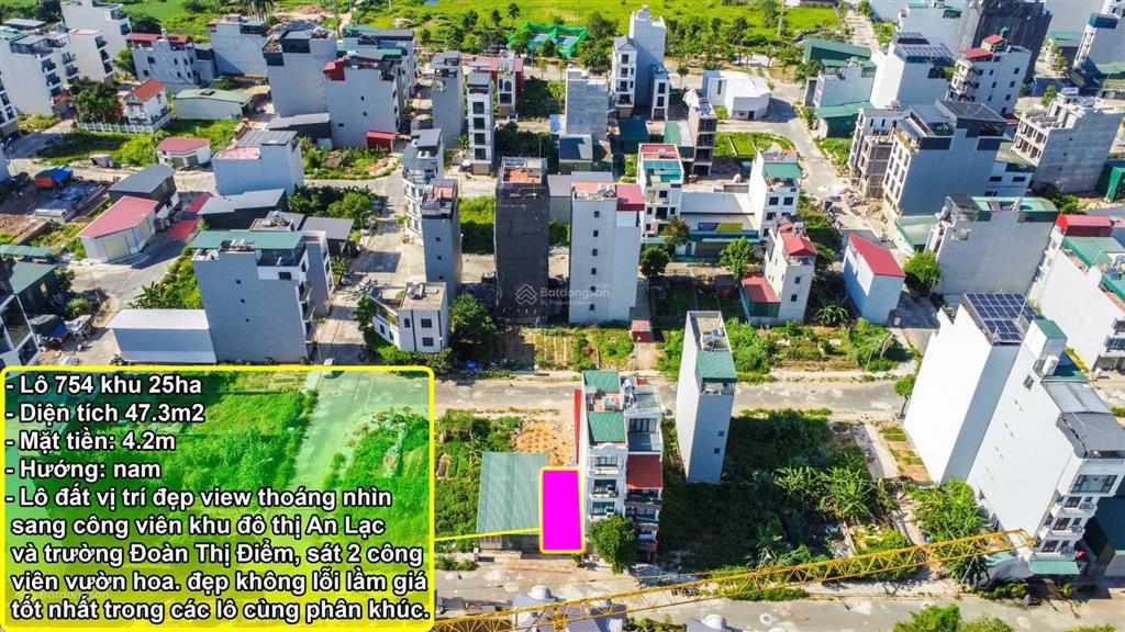 Chỉ 8,x tỷ sở hữu ngay lô đất 48m² hướng nam sát kđt an lạc đường 11m, 2 vỉa hè rộng thênh thang