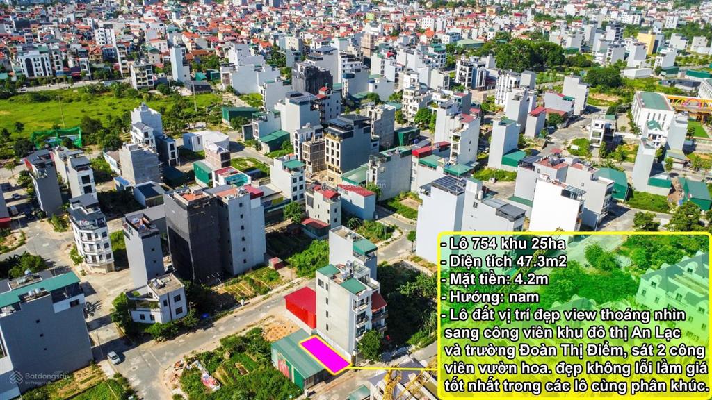 Chỉ 8,x tỷ sở hữu ngay lô đất 48m² hướng nam sát kđt an lạc đường 11m, 2 vỉa hè rộng thênh thang