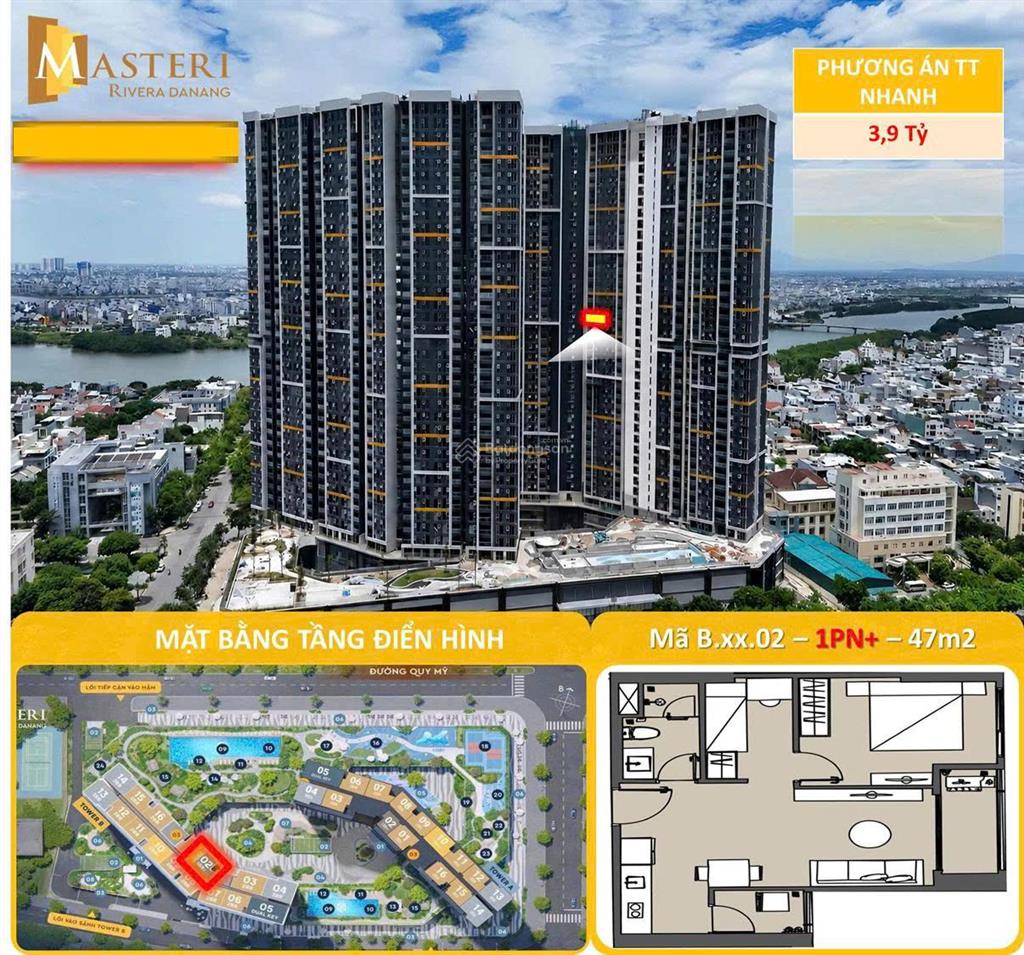 Masteri rivera đà nẵng giỏ hàng chuyển nhượng giá tốt, nhiều căn đẹp