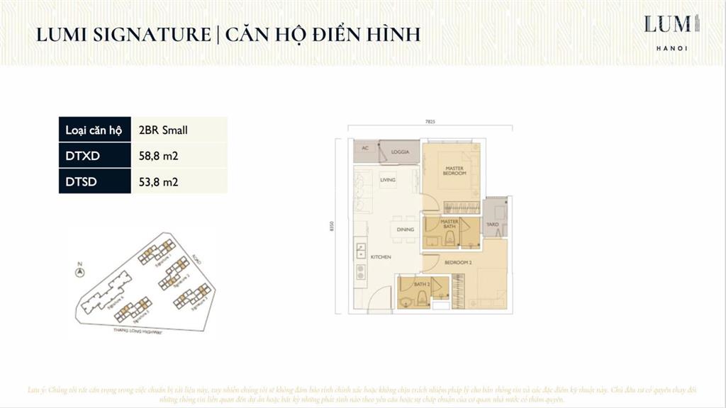 Cắt lỗ căn 3n diện tích 85,6m² tòa s6 dự án lumi hn hướng đn giá 6,6 tỷ bp.  0916 411 ***