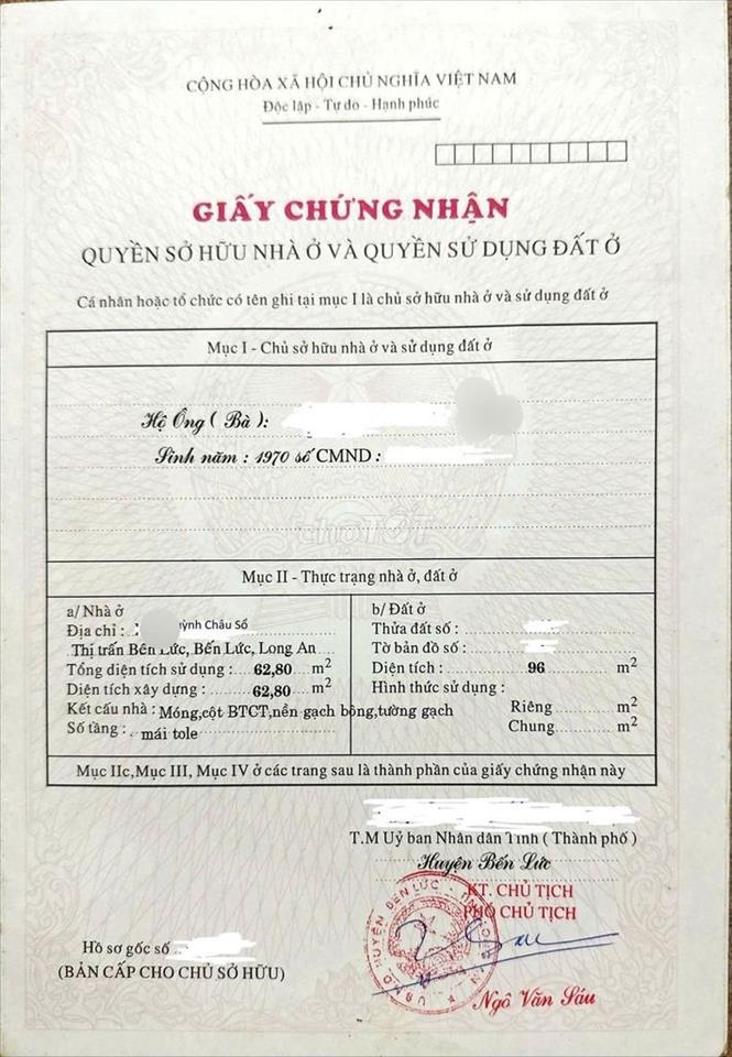 Nhà mặt Huỳnh Châu Sổ - Thị Trấn Bến Lức 2ty600
