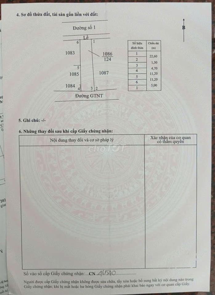Đất hai mặt tiền trước và sau KDC Chợ LONG CANG