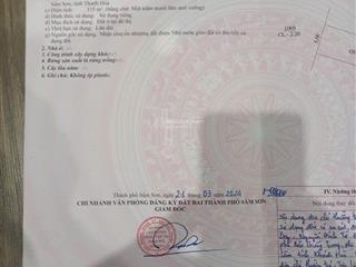 Chính chủ xịn 100% bán đất tdc đường tây sơn 5, đã có sổ đối diện sun group sầm sơn thanh hóa