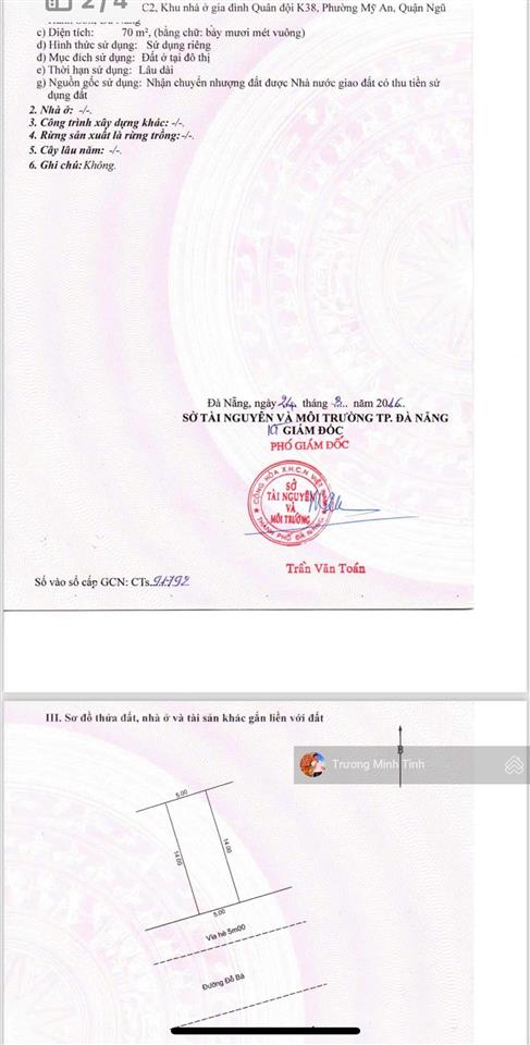 Đất bán 210m2 đỗ bá, 83 tỷ, ngũ hành sơn, đà nẵng, gần biển mỹ khê, thích hợp xây căn hộ, khách sạn