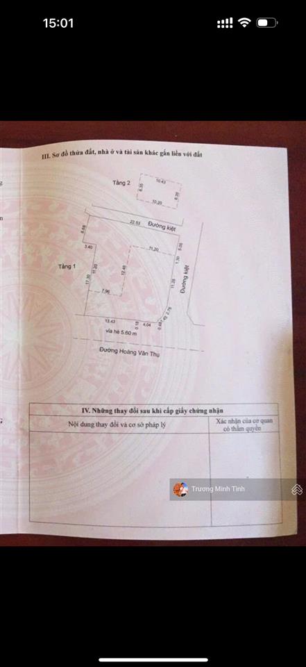 Bán đất trung tâm đà nẵng đường hoàng văn thụ 459 m2 mặt tiên 24,5 m. làm việc chính chủ