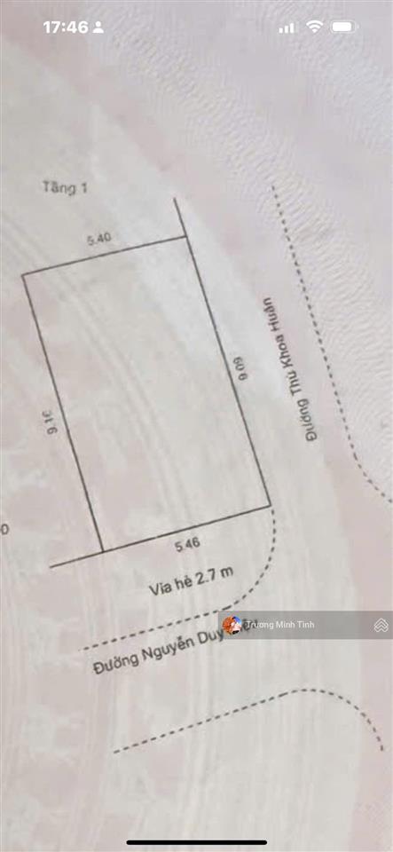 Bán lô góc 2 mặt tiền nguyễn duy hiệu  thủ khoa huân dt 49,5 m2 mặt tiền 9m kinh doanh