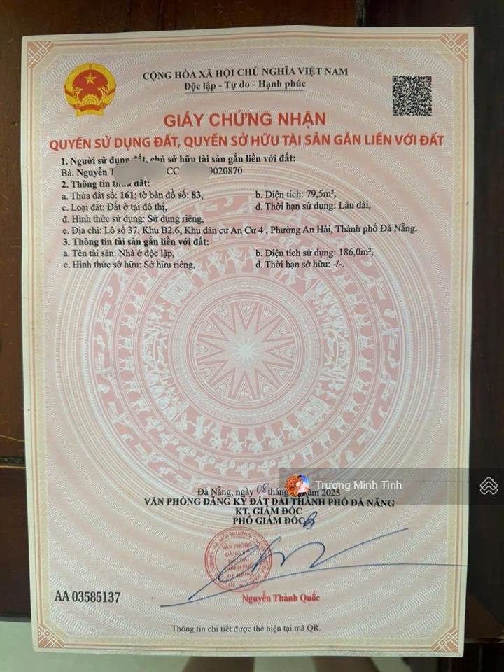 Chính chủ gửi bán nhà phước trường 12  sơn trà  đang có dòng tiền 20 tr/tháng, gần biển mỹ khê