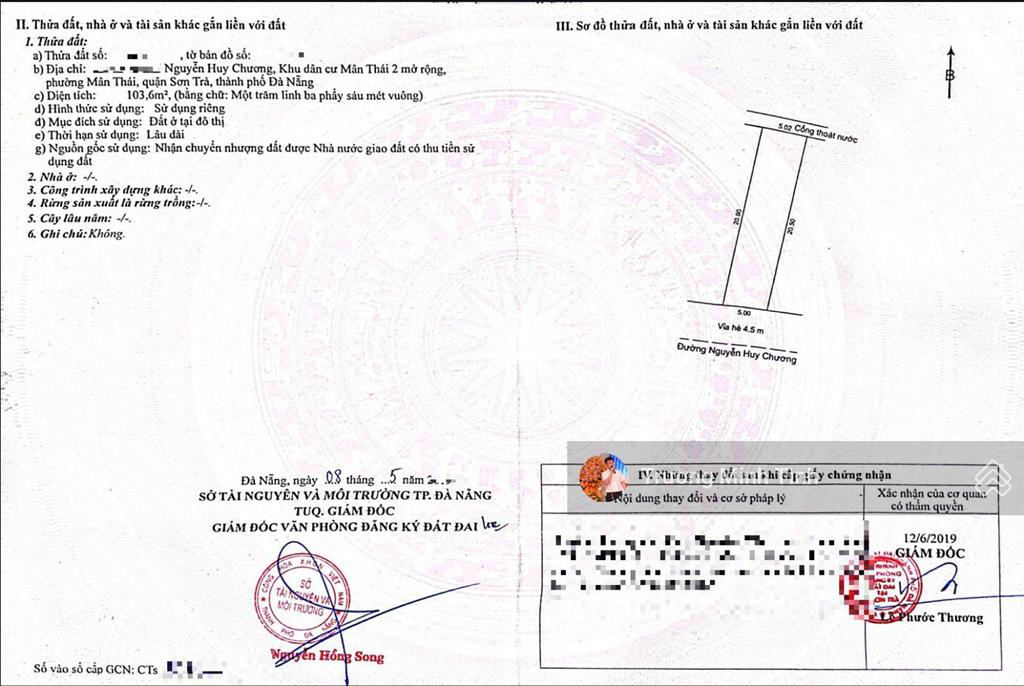 Bán đất vị trí đẹp tại đường nguyễn huy chương, sơn trà, đà nẵng, chỉ khoảng 250m ra biển giá tốt