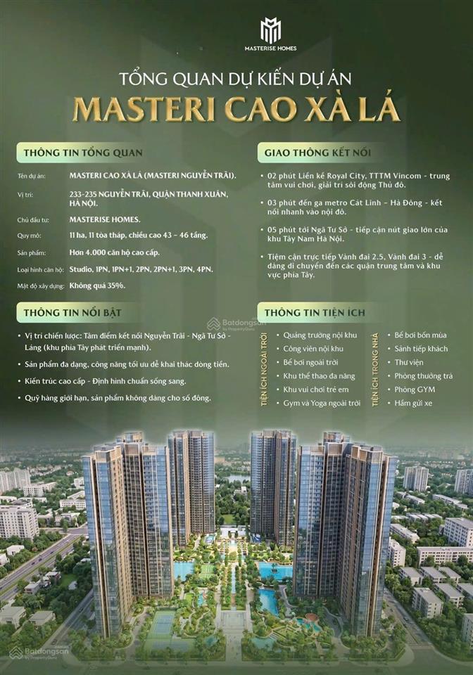 Vinhomes cao xà lá  căn hộ cao cấp tại trục đường nguyễn trãi  thanh xuân  hà nội.